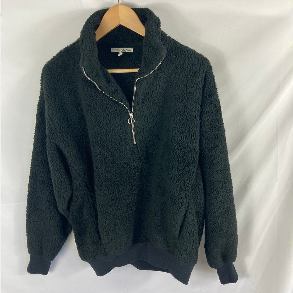 Express One Eleven Soft Fuzzy Sherpa Sweater black Size XS